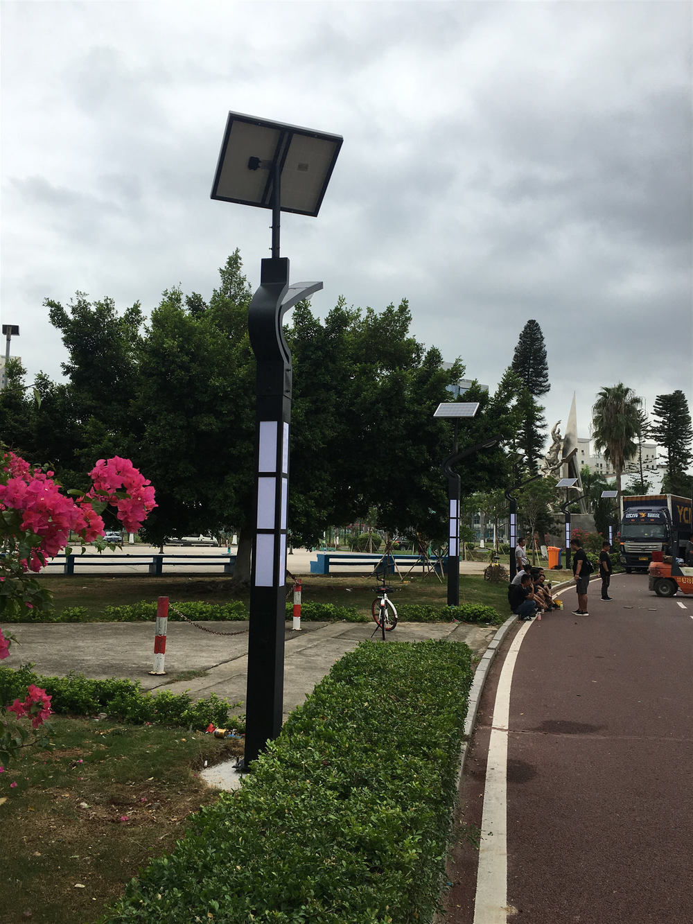 Pametna sončna ulična svetilka, športni center Xiamen, primer za transformacijo