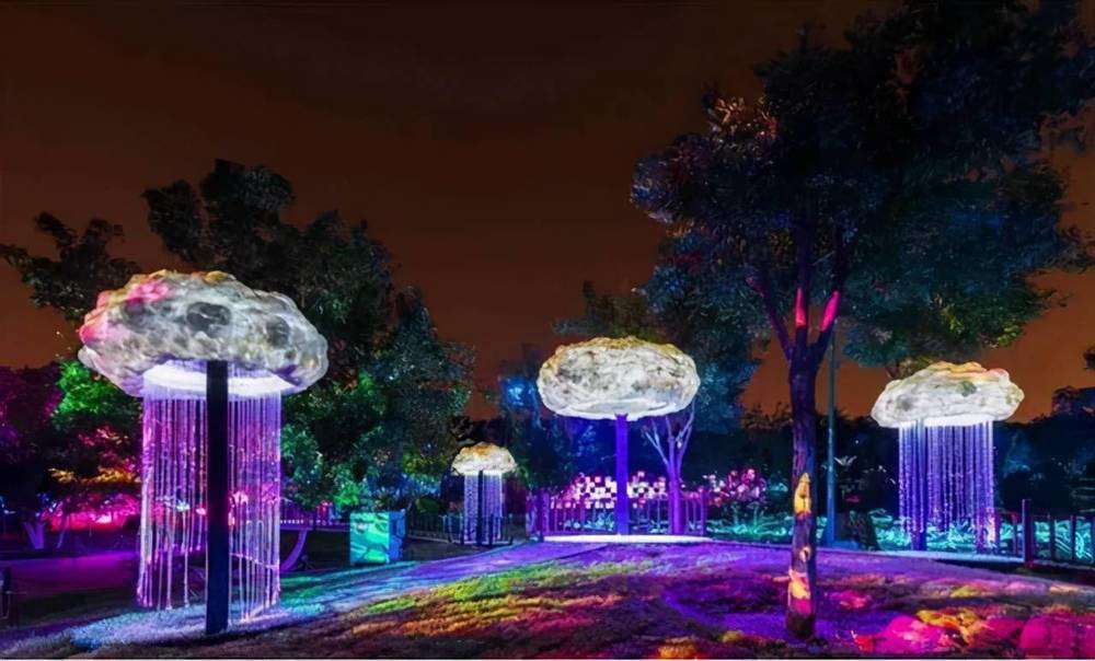 Outdoor lighting cases in parks, application of projectors