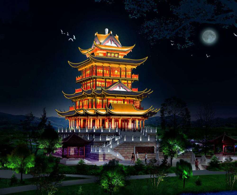 Lighting engineering of high-rise buildings, special floodlight supplier for lighting of tourist attractions