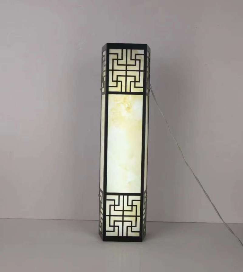 LED utánzat márvány udvari lógó fali lámpa, fekete vas lámpatartó 186-20230612