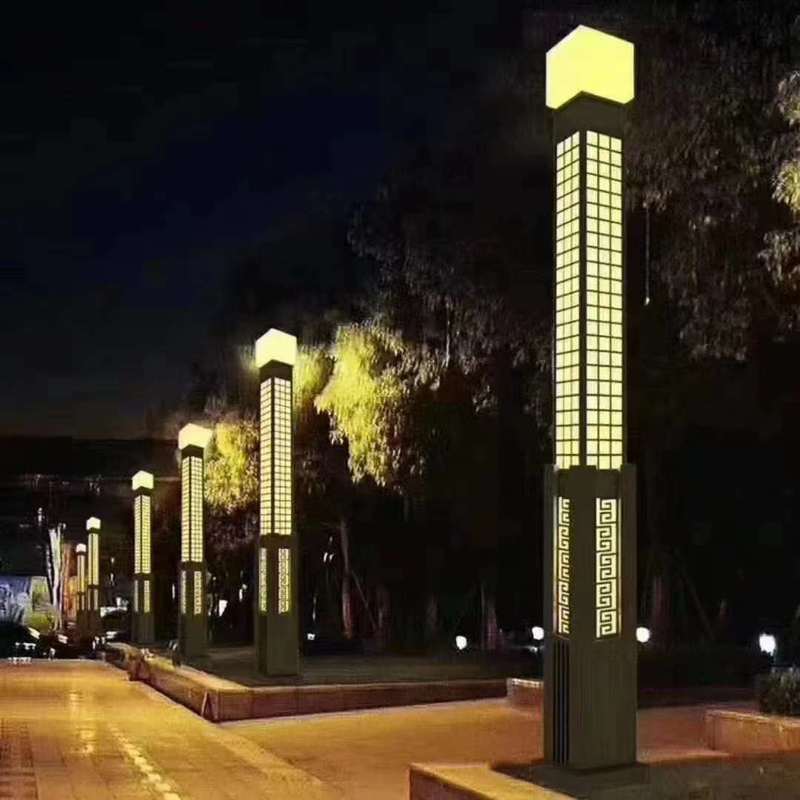 Minimalist retro courtyard light, solar powered road pillar light 215-20230525