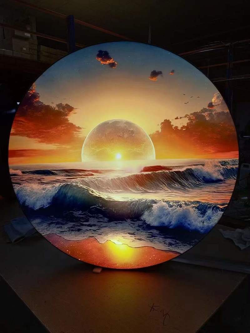 Internet celebrity background lightbox, display of indoor landscape lighting effects in Chinese style 52-20230607