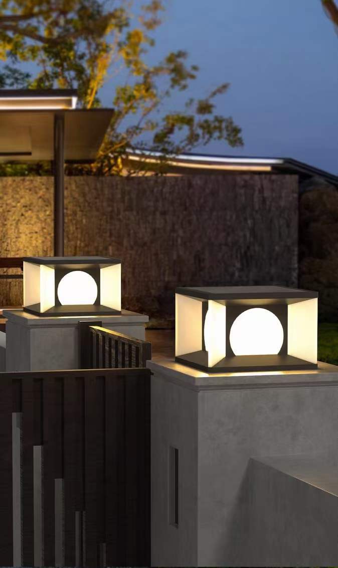 Vereenvoudigde Chinese stijl gazon lamp, outdoor waterdichte zonne binnenplaats lamp 140-20230525